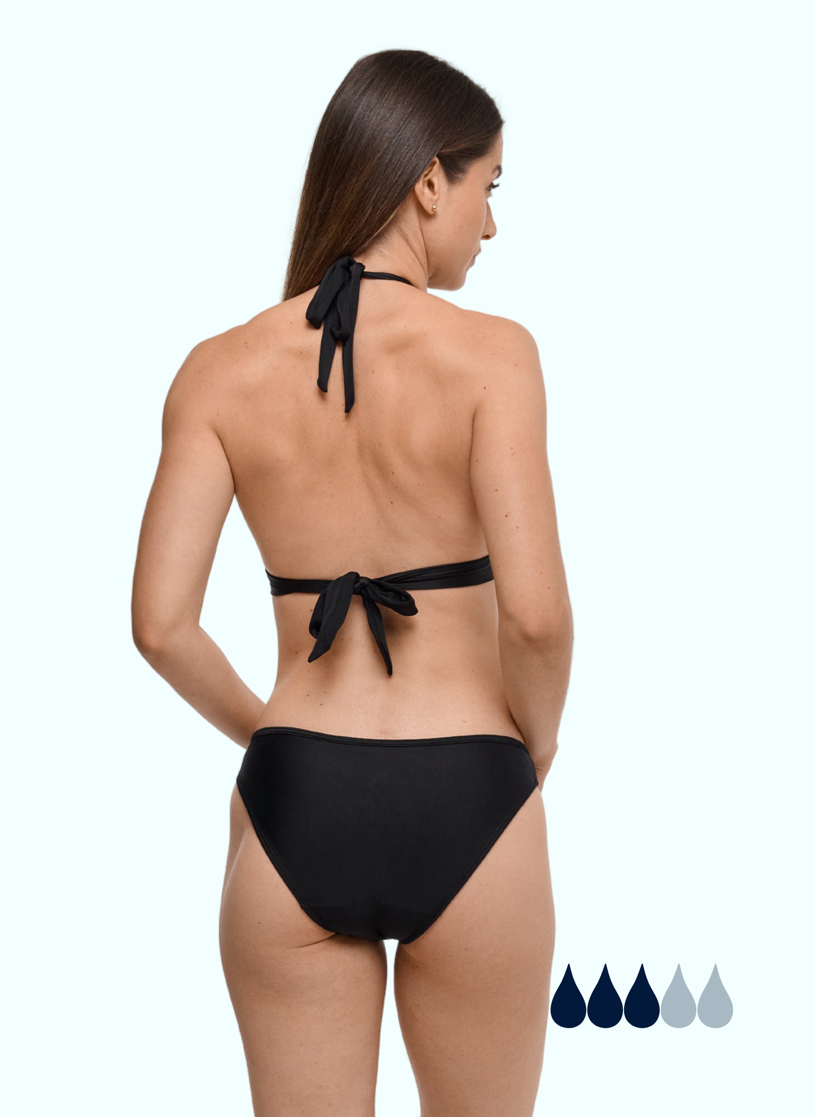 ensemble de maillot menstruel noir femme dos