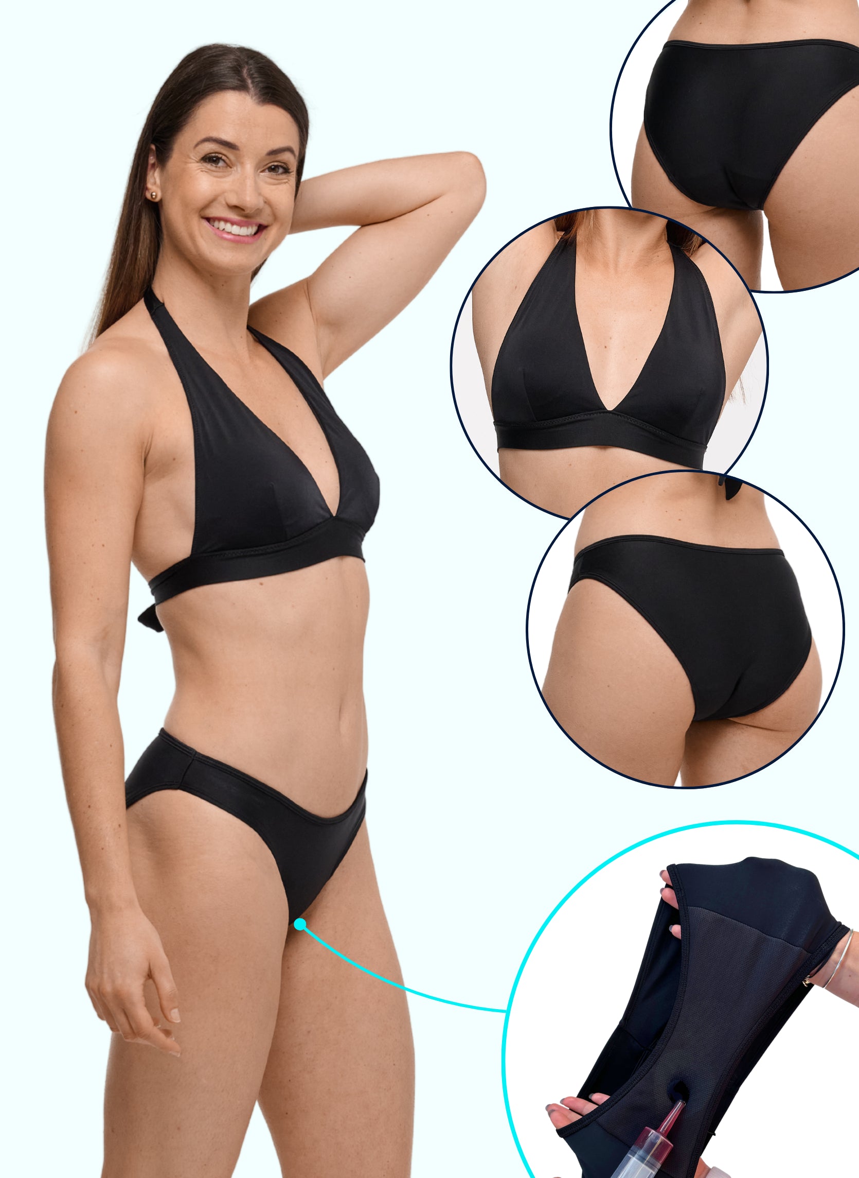 ensemble de maillot menstruel noir femme sorio