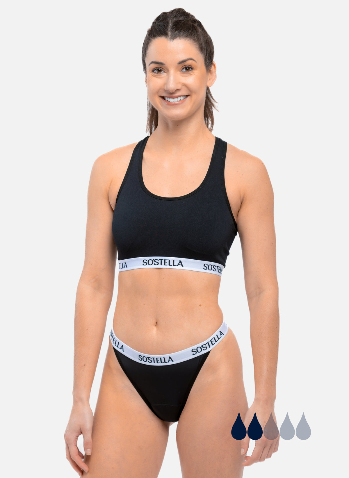 front view of women's period sports thong