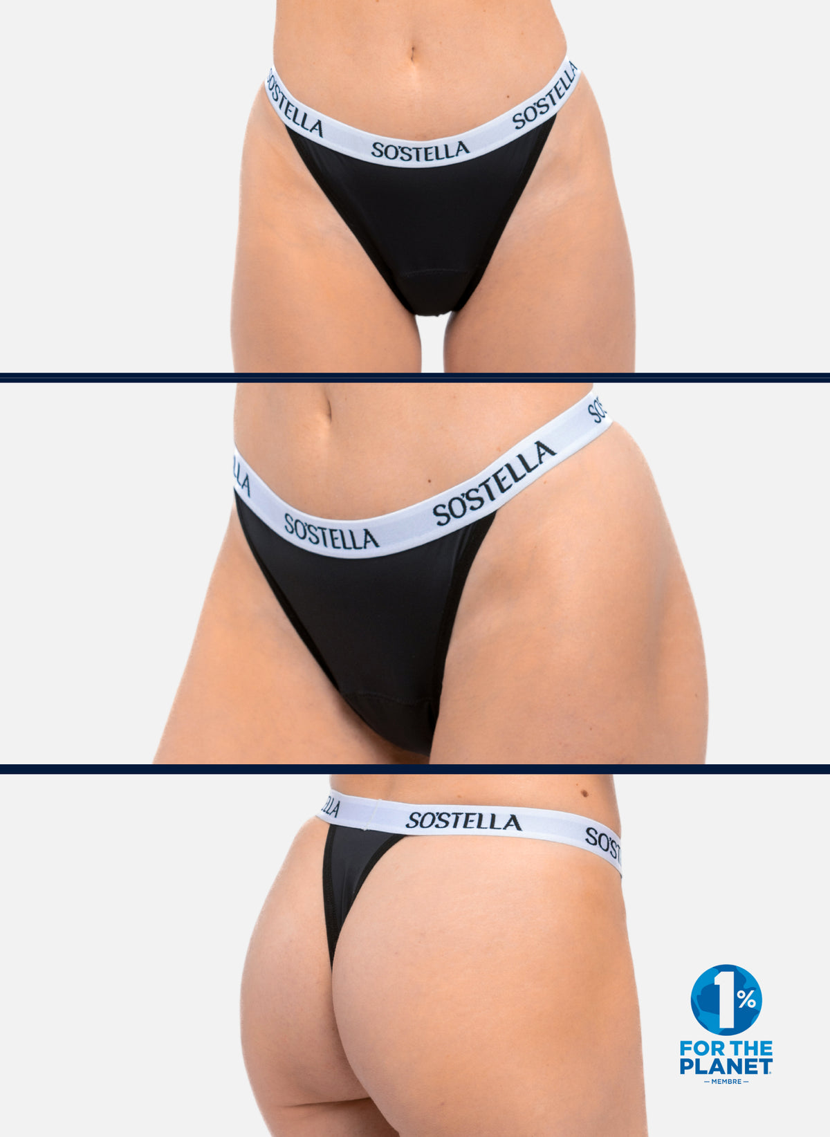 close-up of women's period sports thong
